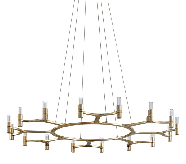 Lighting - Chandelier Nexus 16 Light Chandelier // Satin Silver Leaf 