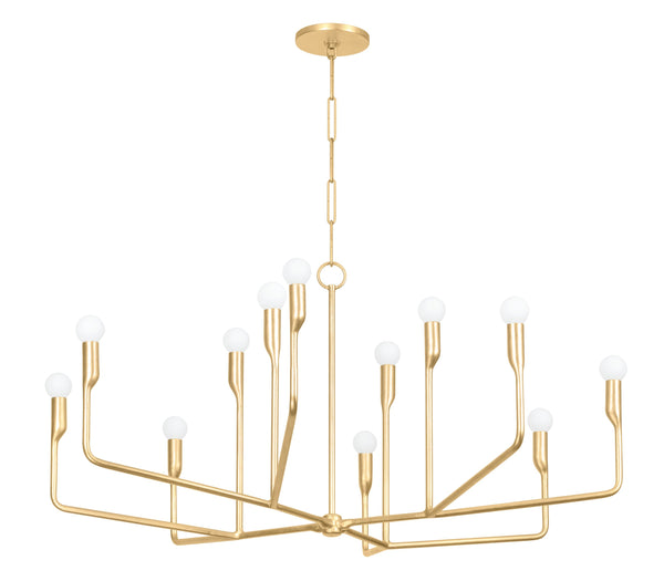 Lighting - Chandelier Norman 12 Light Chandelier // Vintage Gold Leaf 