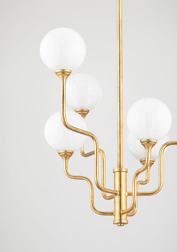 Lighting - Chandelier Onyx 6 Light Chandelier // Vintage Gold Leaf 