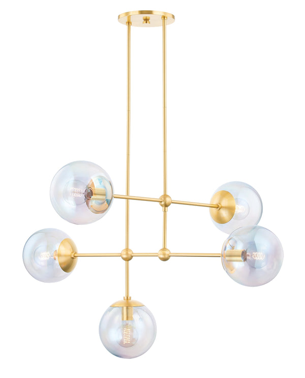 Lighting - Chandelier Ophelia 5 Light Chandelier // Aged Brass 