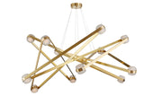 Lighting - Chandelier Orbit 12 Light Chandelier // Aged Brass 