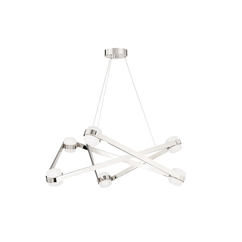 Lighting - Chandelier Orbit 6 Light Chandelier // Polished Nickel 