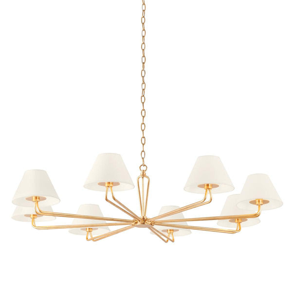 Lighting - Chandelier Ozias 8 Light Chandelier // Vintage Gold Leaf 