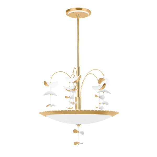 Lighting - Chandelier Paavo 6 Light Small Chandelier // Gold Leaf & Soft White Combo 