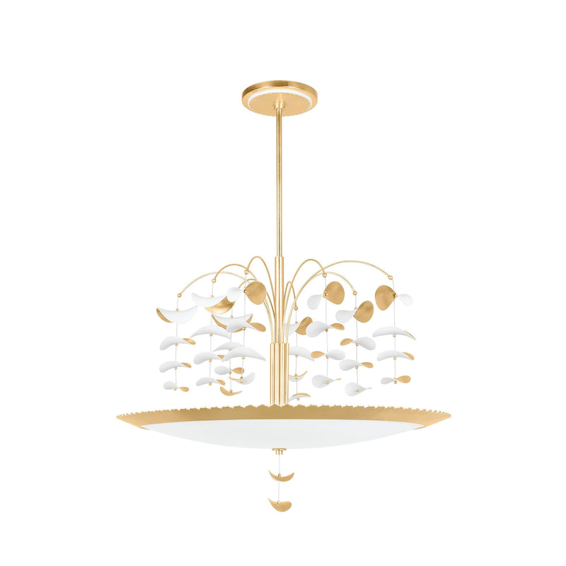 Lighting - Chandelier Paavo 8 Light Large Chandelier // Gold Leaf & Soft White Combo 