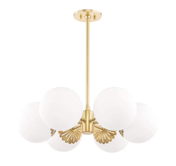 Lighting - Chandelier Paige 6 Light Chandelier // Aged Brass 