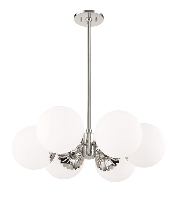 Lighting - Chandelier Paige 6 Light Chandelier // Polished Nickel 