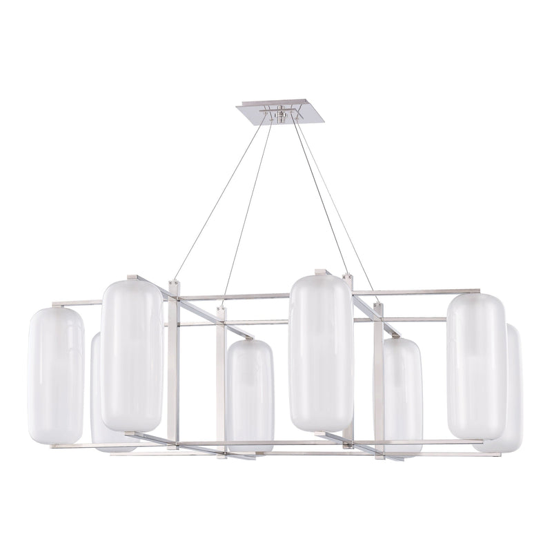 Lighting - Chandelier Pebble 8 Light Chandelier // Polished Nickel 