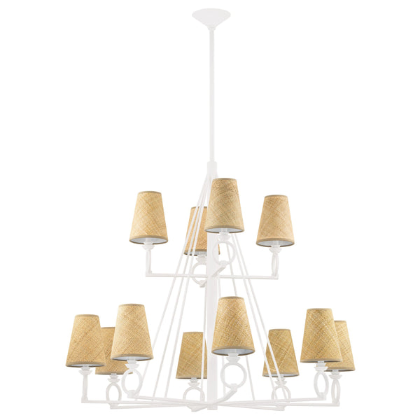 Lighting - Chandelier Pendelton 12 Light Chandelier // White Plaster 