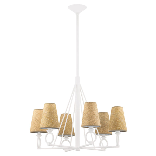 Lighting - Chandelier Pendelton 6 Light Chandelier // White Plaster 