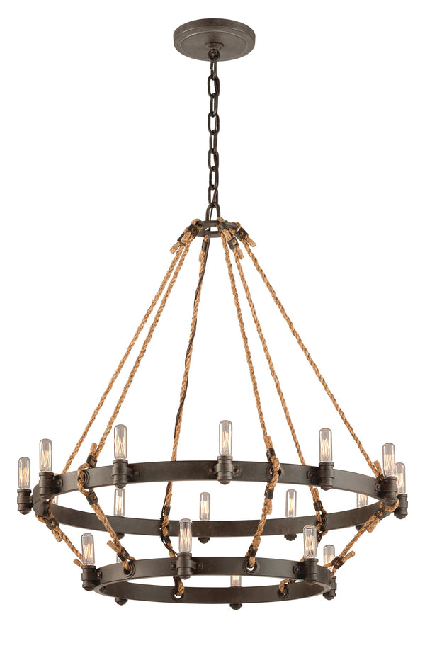 Lighting - Chandelier Pike Place 18 Light Pendant 2 Tier // Shipyard Bronze 