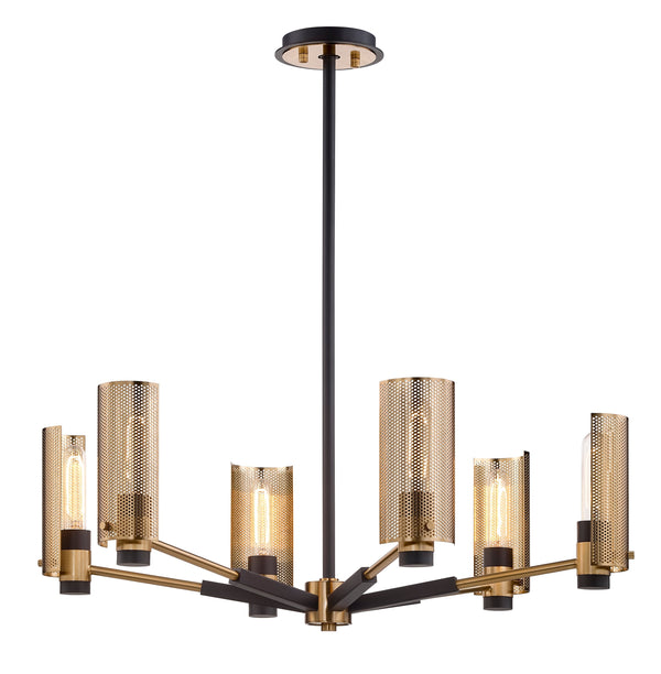 Lighting - Chandelier Pilsen 6 Light Chandelier // Modern Bronze and Aged Brass 