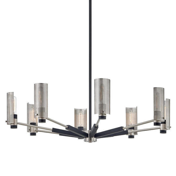 Lighting - Chandelier Pilsen 8 Light Chandelier // Carbide BLK W Satin Nickel Accents 