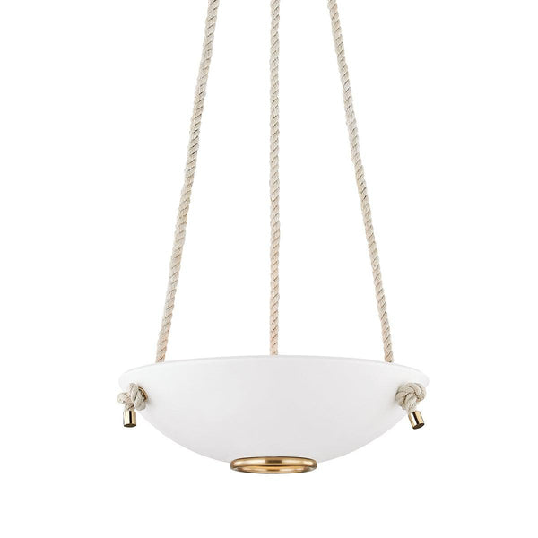 Lighting - Chandelier Plaster No.2 3 Light Small Pendant // Aged Brass & White Plaster 