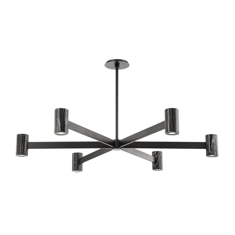 Lighting - Chandelier Predock 6 Light Chandelier // Black Brass 