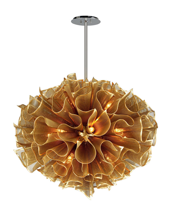 Lighting - Chandelier Pulse 16 Light Pendant Large // Gold Leaf 