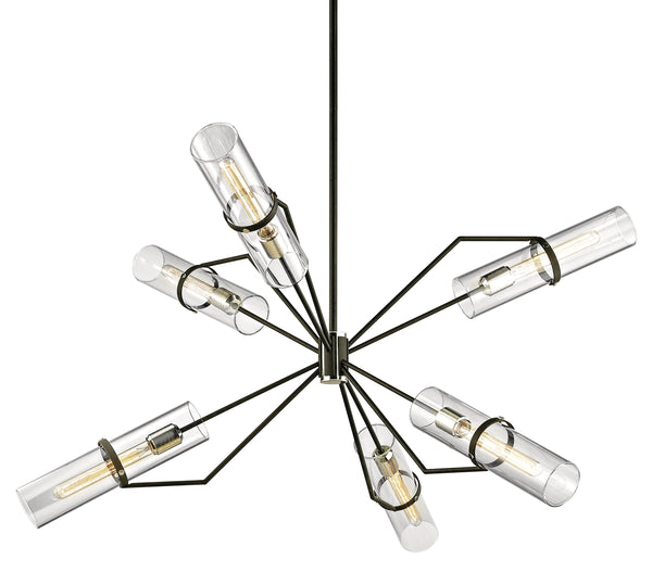 Lighting - Chandelier Raef 6 Light Chandelier // Textured Black & Polish Nickel // Large 