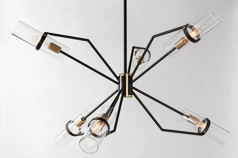 Lighting - Chandelier Raef 6 Light Chandelier // Textured Black & Polish Nickel // Small 