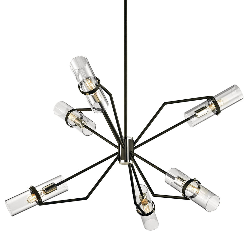 Lighting - Chandelier Raef 6 Light Chandelier // Textured Black & Polish Nickel // Small 