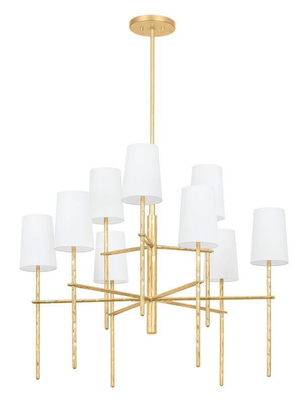 Lighting - Chandelier River Nine Light Chandelier // Vintage Gold Leaf 