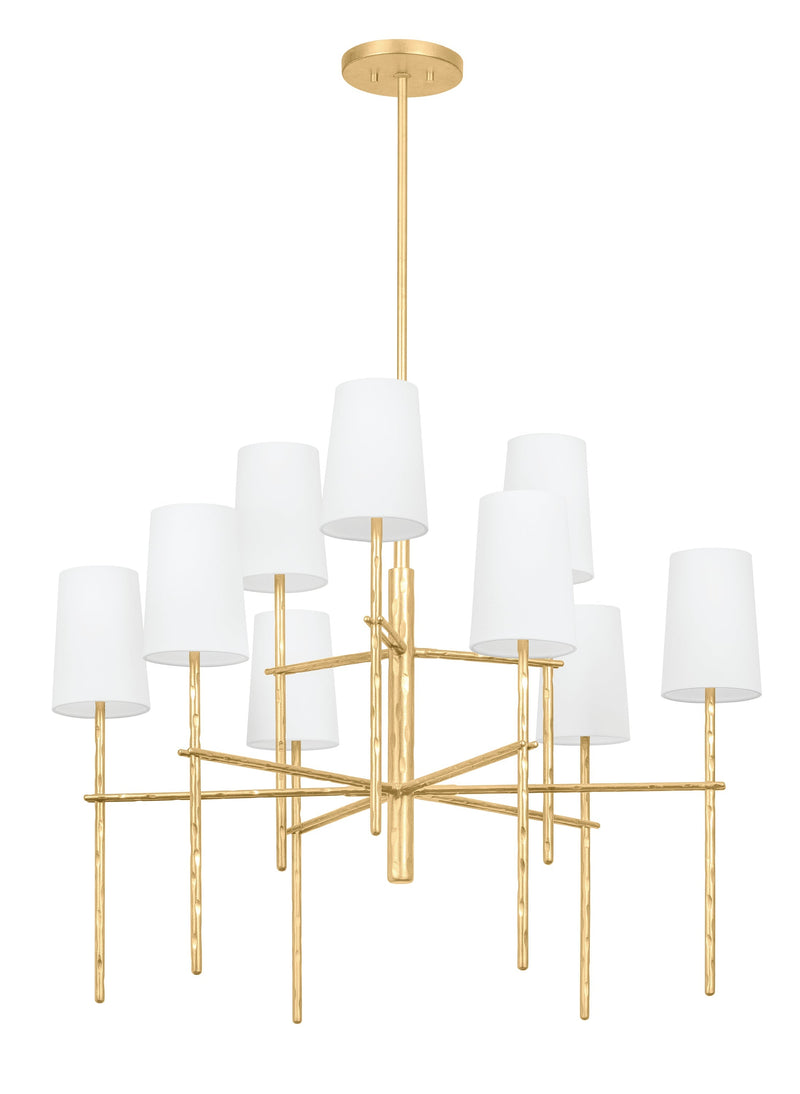 Lighting - Chandelier River Nine Light Chandelier // Vintage Gold Leaf 