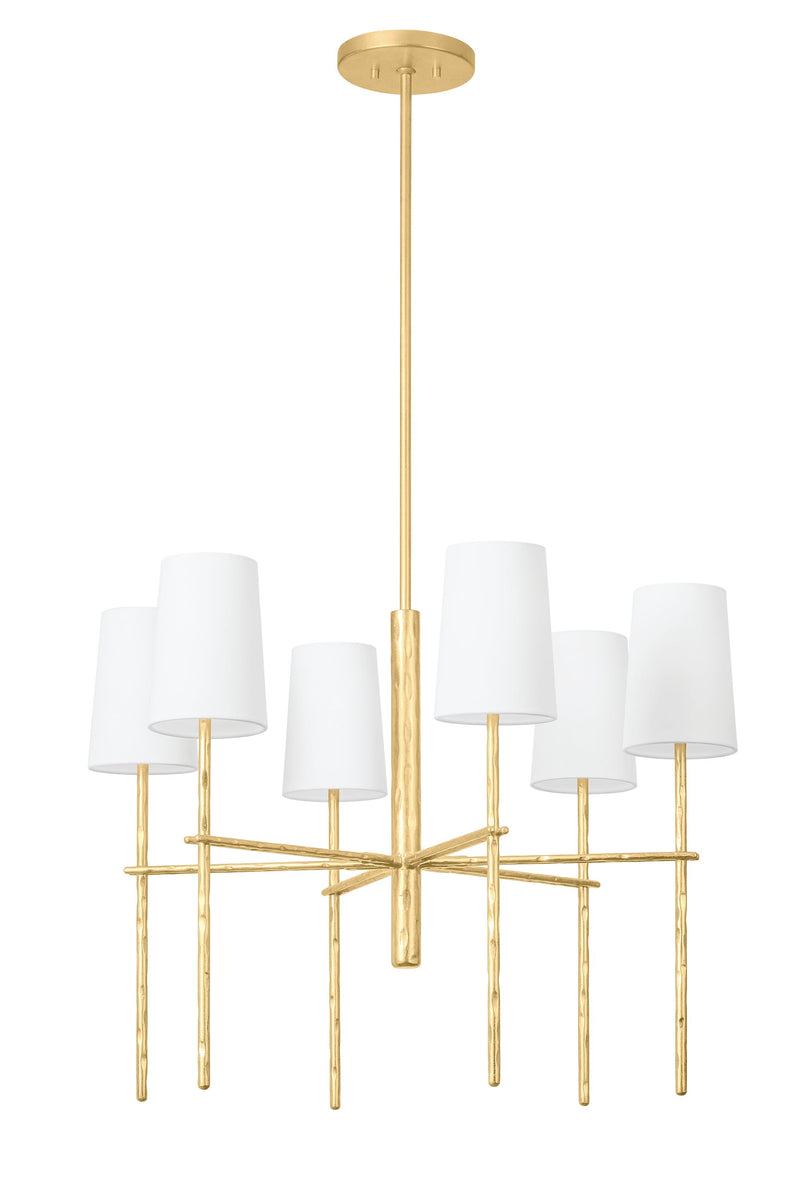 Lighting - Chandelier River Six Light Chandelier // Vintage Gold Leaf 