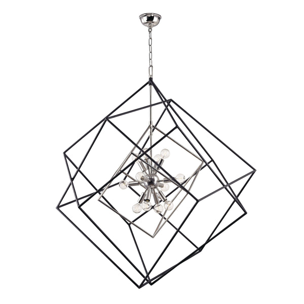 Lighting - Chandelier Roundout 12 Light Pendant // Polished Nickel 