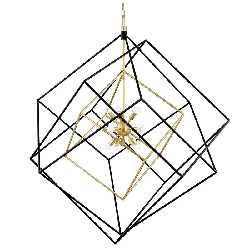 Lighting - Chandelier Roundout 15 Light Chandelier // Aged Brass & Black 