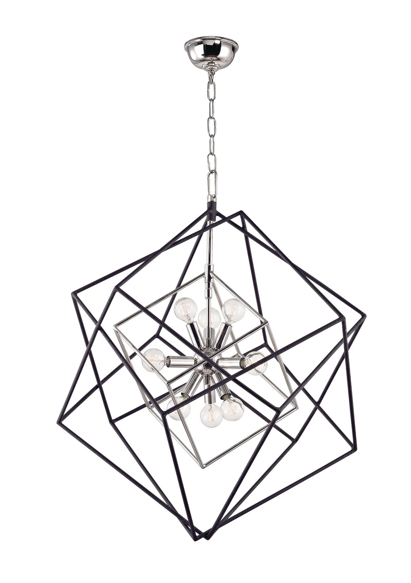 Lighting - Chandelier Roundout 9 Light Pendant // Polished Nickel 