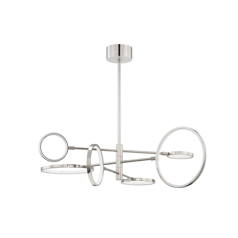 Lighting - Chandelier Saturn 6 Light Led Chandelier // Polished Nickel 