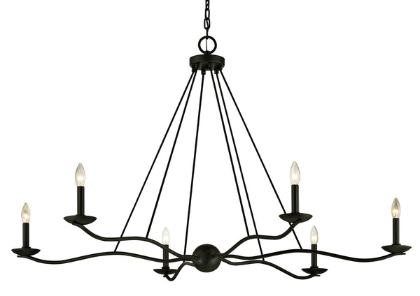 Lighting - Chandelier Sawyer 6 Light Chandelier // Forged Iron 