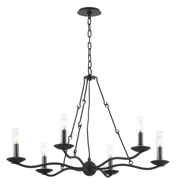 Lighting - Chandelier Sawyer 6 Light Exterior Chandelier // Forged Iron 