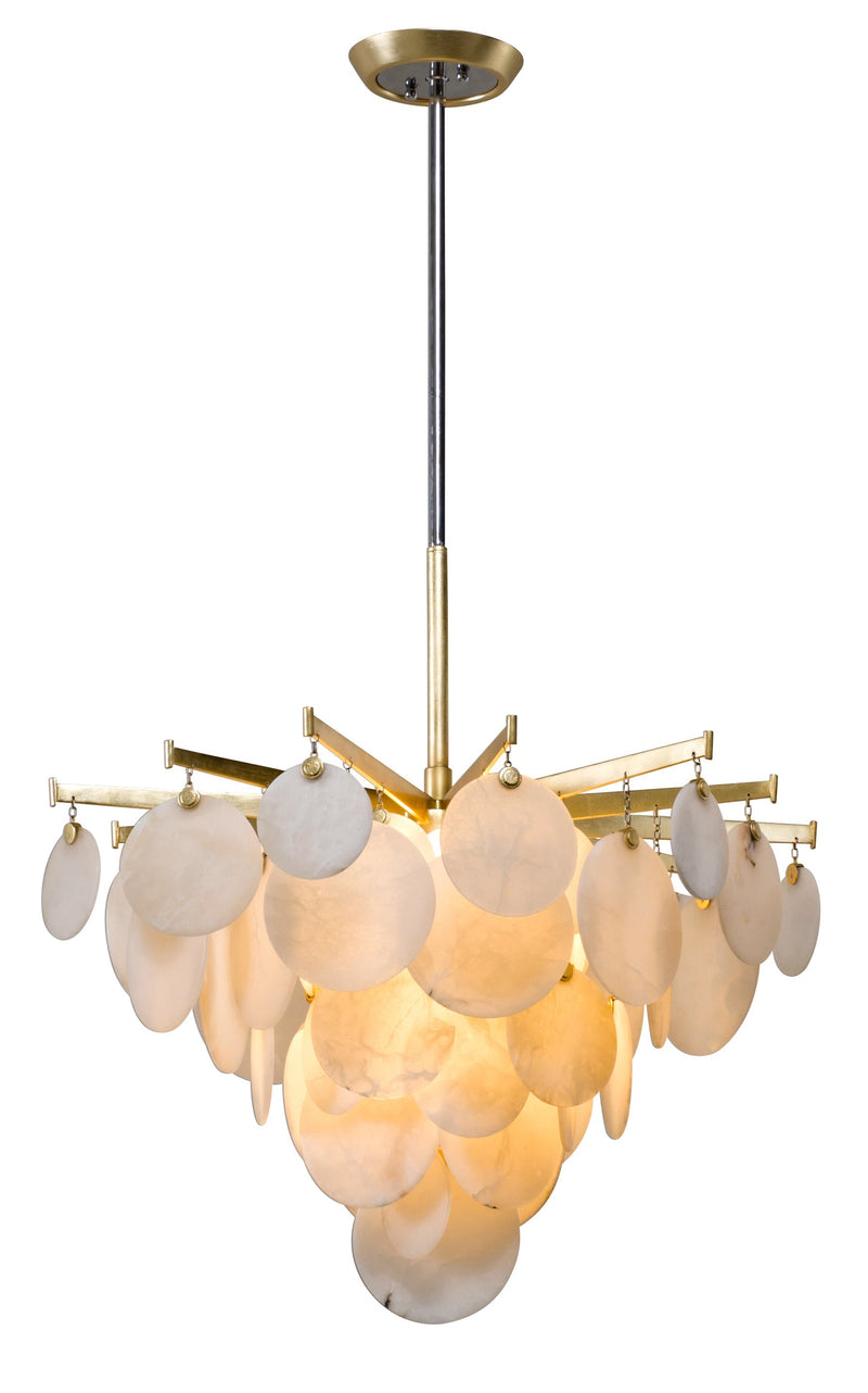 Lighting - Chandelier Serenity 1 Light Pendant Small // Gold Leaf W Polished Stainless 