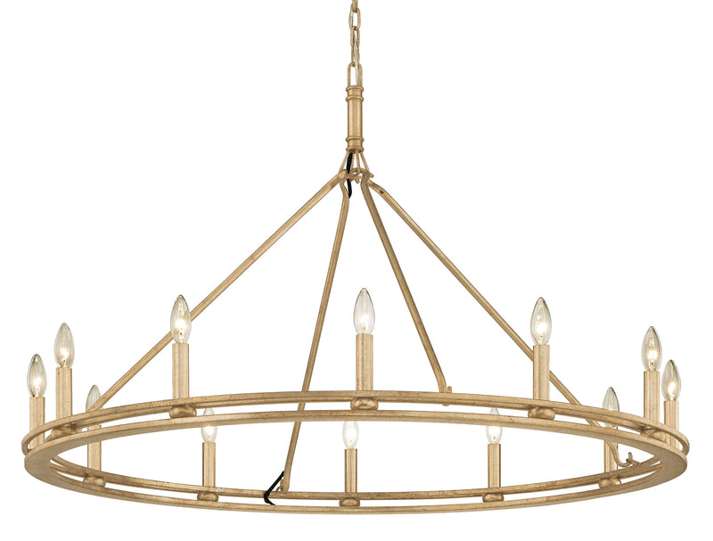 Lighting - Chandelier Sutton 12 Light Chandelier // Champagne Silver Leaf 