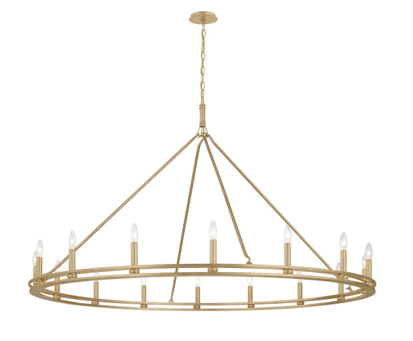 Lighting - Chandelier Sutton 16 Light Chandelier // Champagne Silver Leaf 