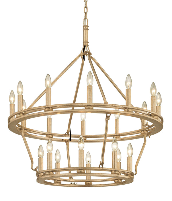 Lighting - Chandelier Sutton 20 Light Chandelier // Champagne Silver Leaf // Small 