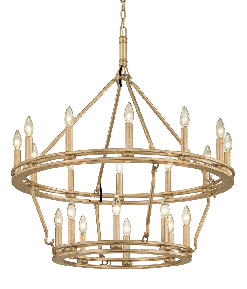 Lighting - Chandelier Sutton 20 Light Chandelier // Champagne Silver Leaf // Small 