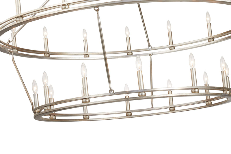 Lighting - Chandelier Sutton 28 Light Chandelier // Champagne Silver Leaf 