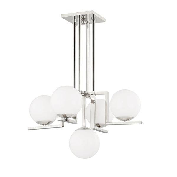 Lighting - Chandelier Tanner 5 Light Chandelier // Polished Nickel 