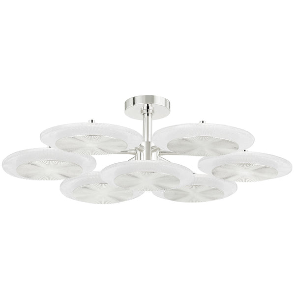 Lighting - Chandelier Topaz 7 Light Chandelier // Polished Nickel 