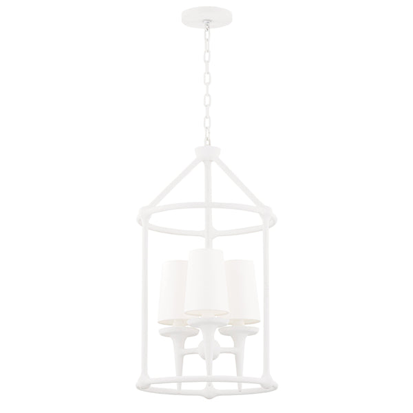 Lighting - Chandelier Torch 3 Light Chandelier // White Plaster 