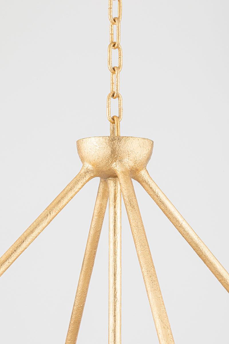 Lighting - Chandelier Torch 5 Light Chandelier // Gold Leaf 