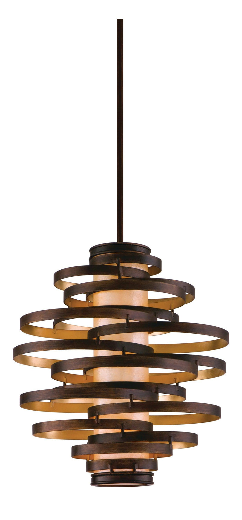 Lighting - Chandelier Vertigo 3 Light Pendant Medium // Bronze and Gold Leaf 