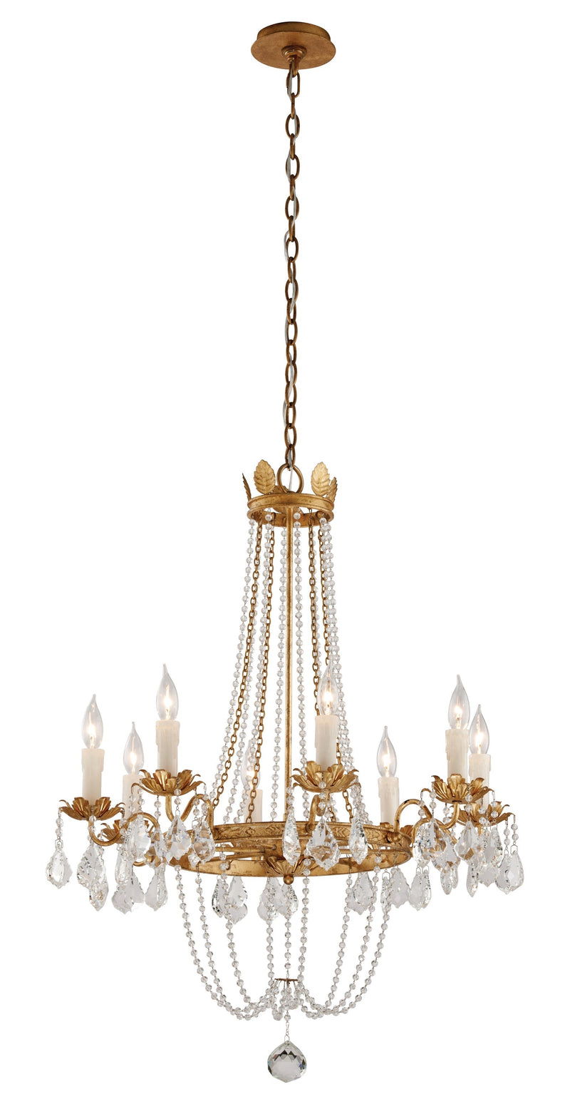 Lighting - Chandelier Viola 8 Light Chandelier Medium // Distressed Gold Leaf 