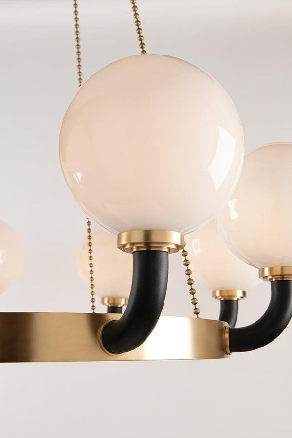 Lighting - Chandelier Werner 8 Light Pendant // Aged Brass & Black 