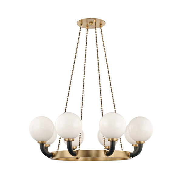 Lighting - Chandelier Werner 8 Light Pendant // Aged Brass & Black 