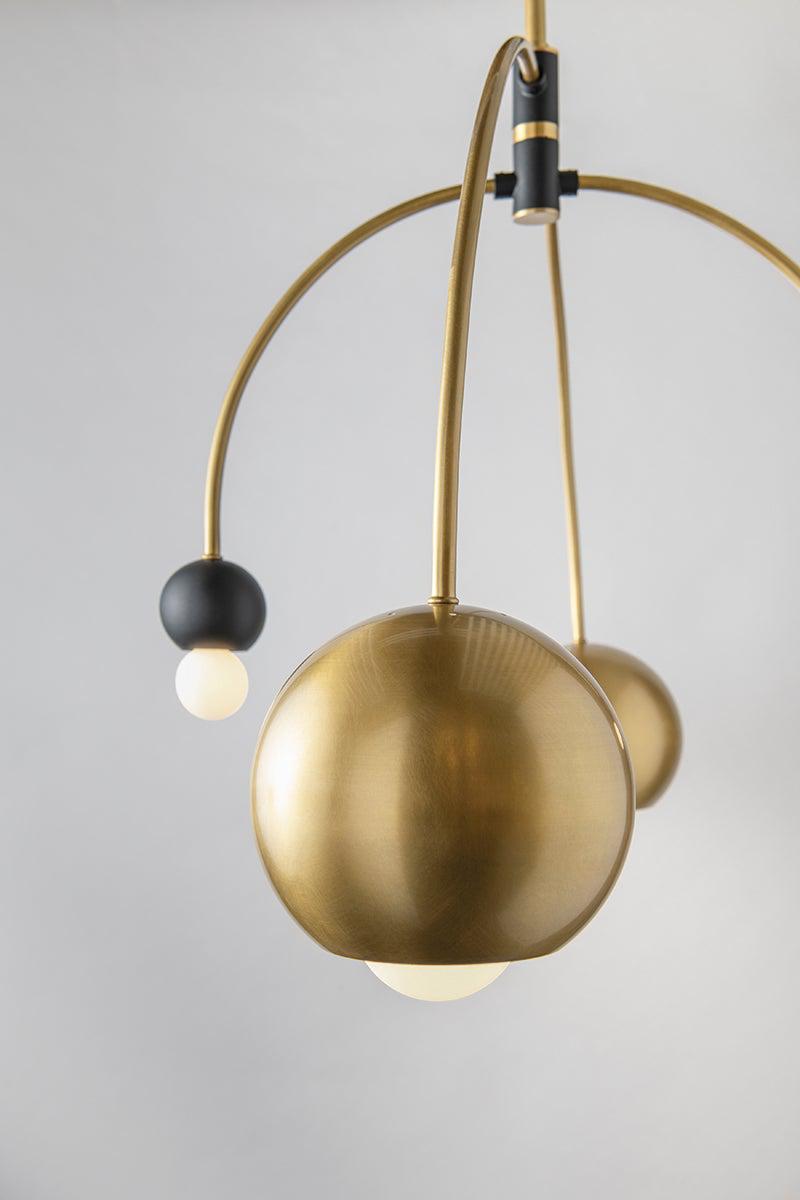 Lighting - Chandelier Willow 4 Light Chandelier // Aged Brass & Black 