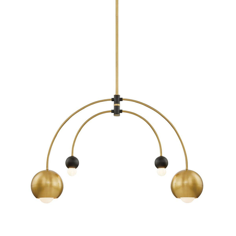 Lighting - Chandelier Willow 4 Light Chandelier // Aged Brass & Black 