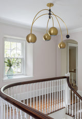 Lighting - Chandelier Willow 6 Light Chandelier // Aged Brass & Black 