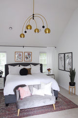 Lighting - Chandelier Willow 6 Light Chandelier // Aged Brass & Black 